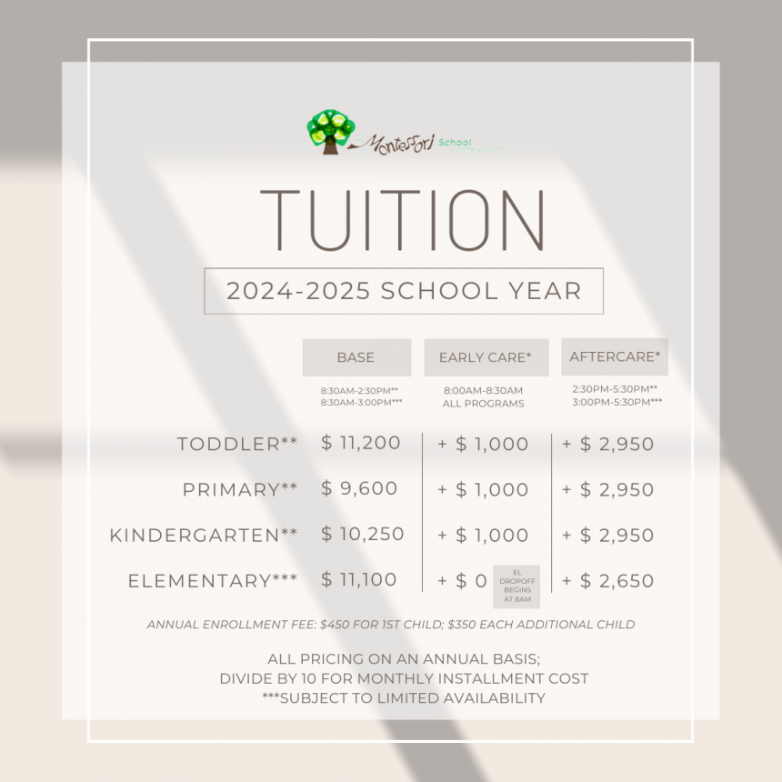 TUITION + FEES - Montessori School of C-U